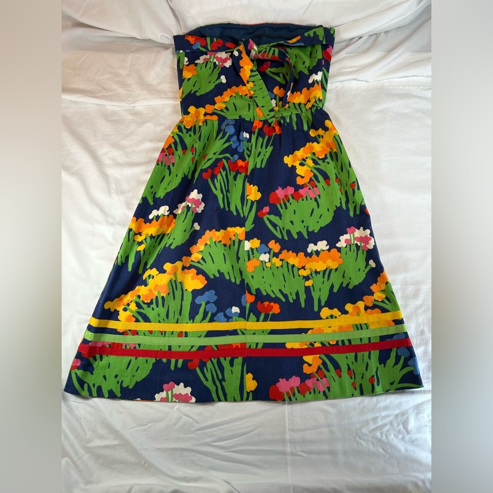 Blair Woolverton Vintage Strapless‎ Sundress Floral, Vintage size 14 Cotton
